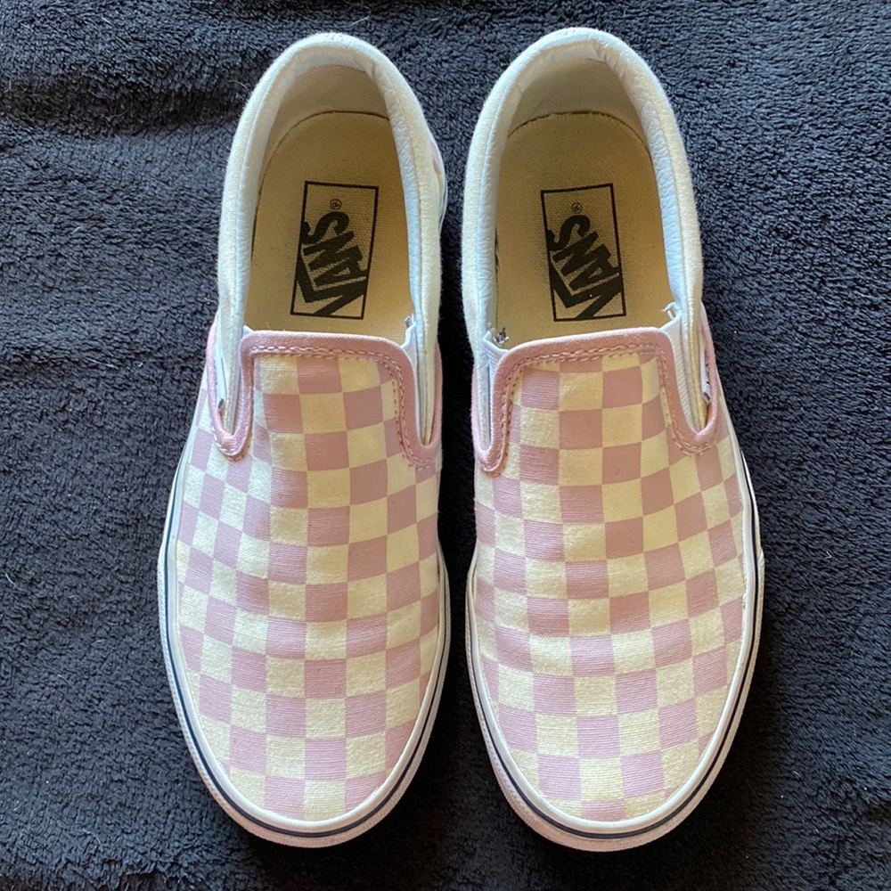 Light Lavender Checker Vans